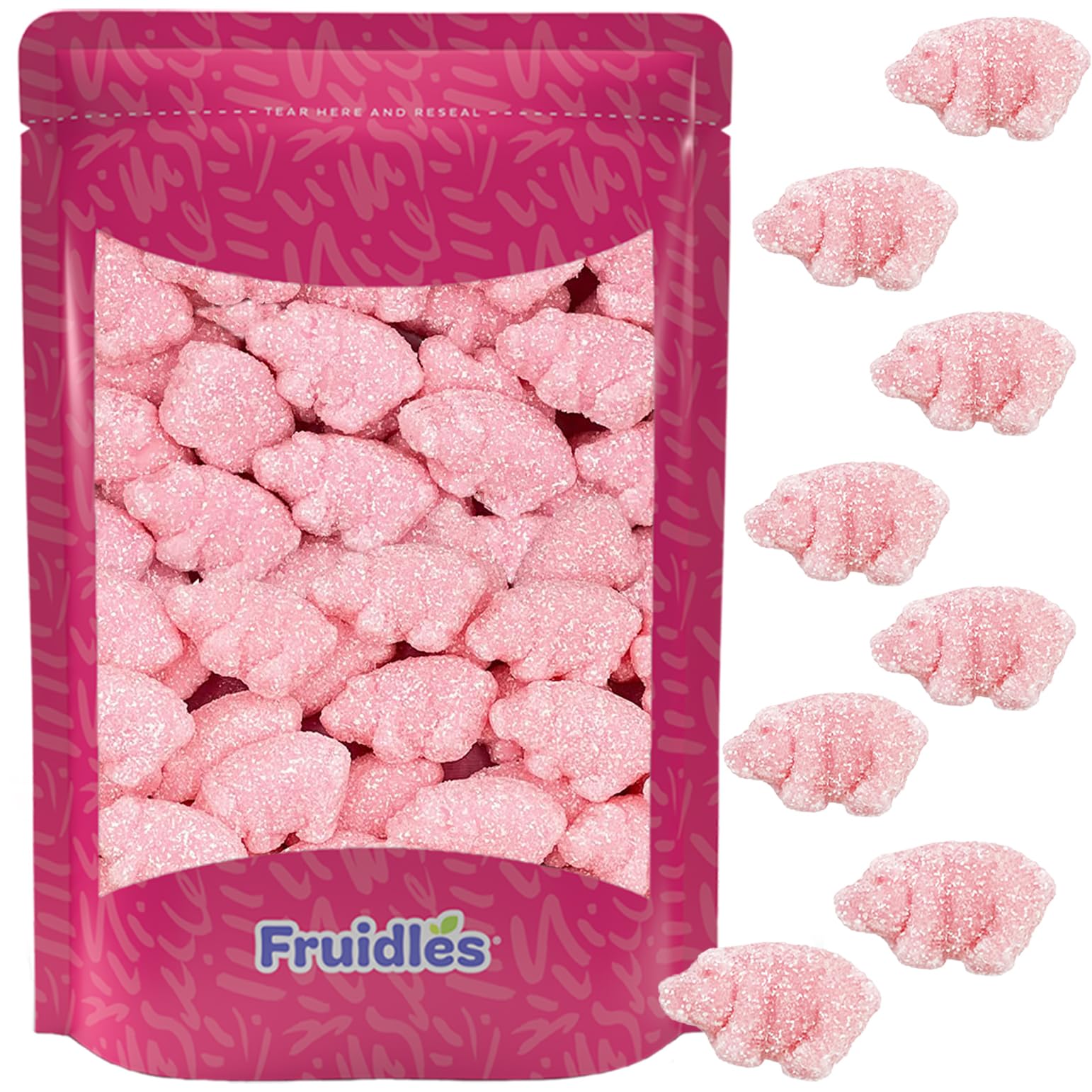 Fruidles Sour Gummy Piglets, Pink Gummies, Great for Theme Parties (8 Oz)