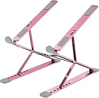 Vista 1 de Elevador portátil para laptop, soporte ajustable para laptop, soporte plegable de aluminio para computadora portátil, soporte ergonómico