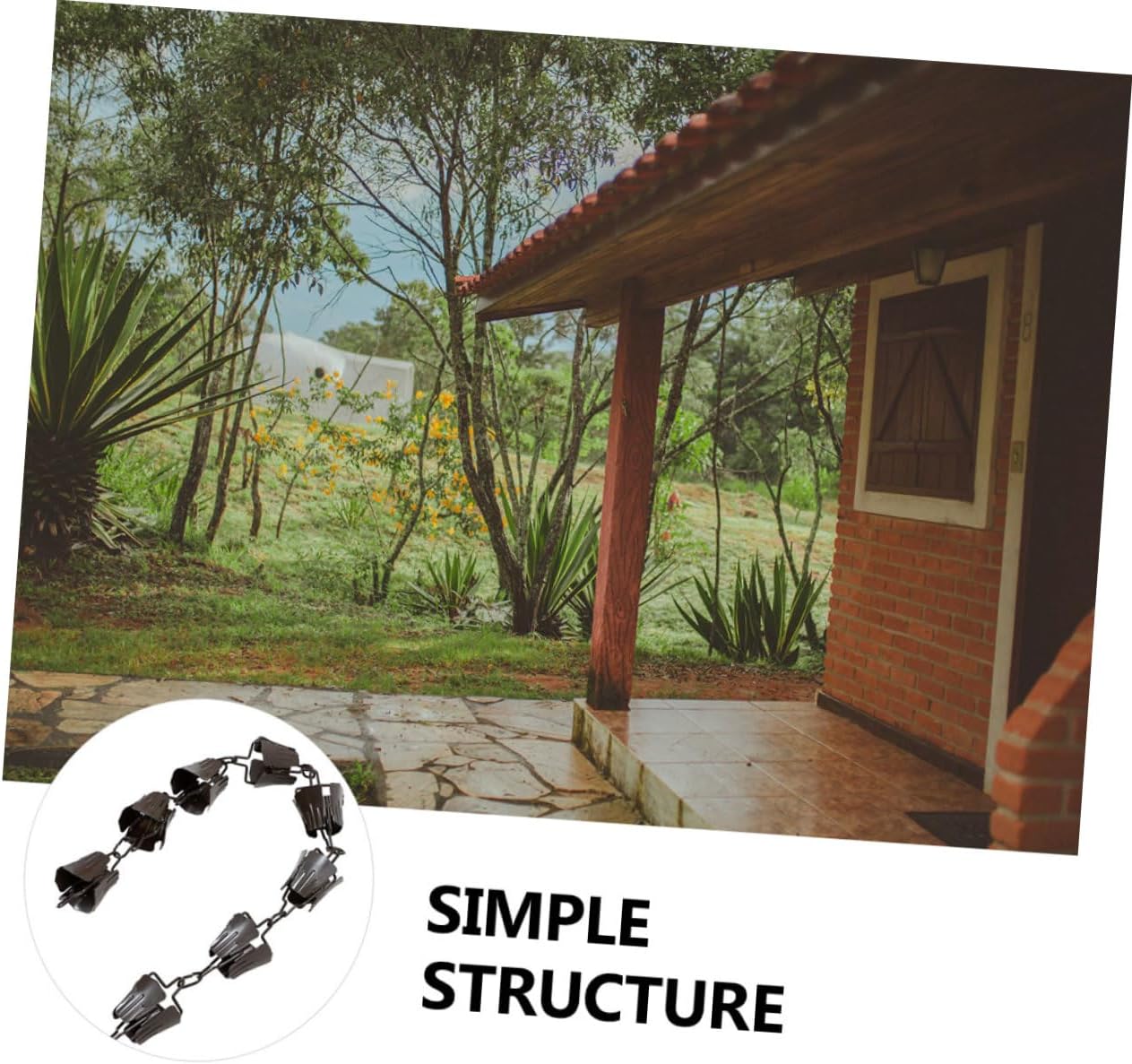 balacoo 1m Elegant Antique Finish Rain Chain Decorative Gutter Chimes Cups for Outdoor Garden