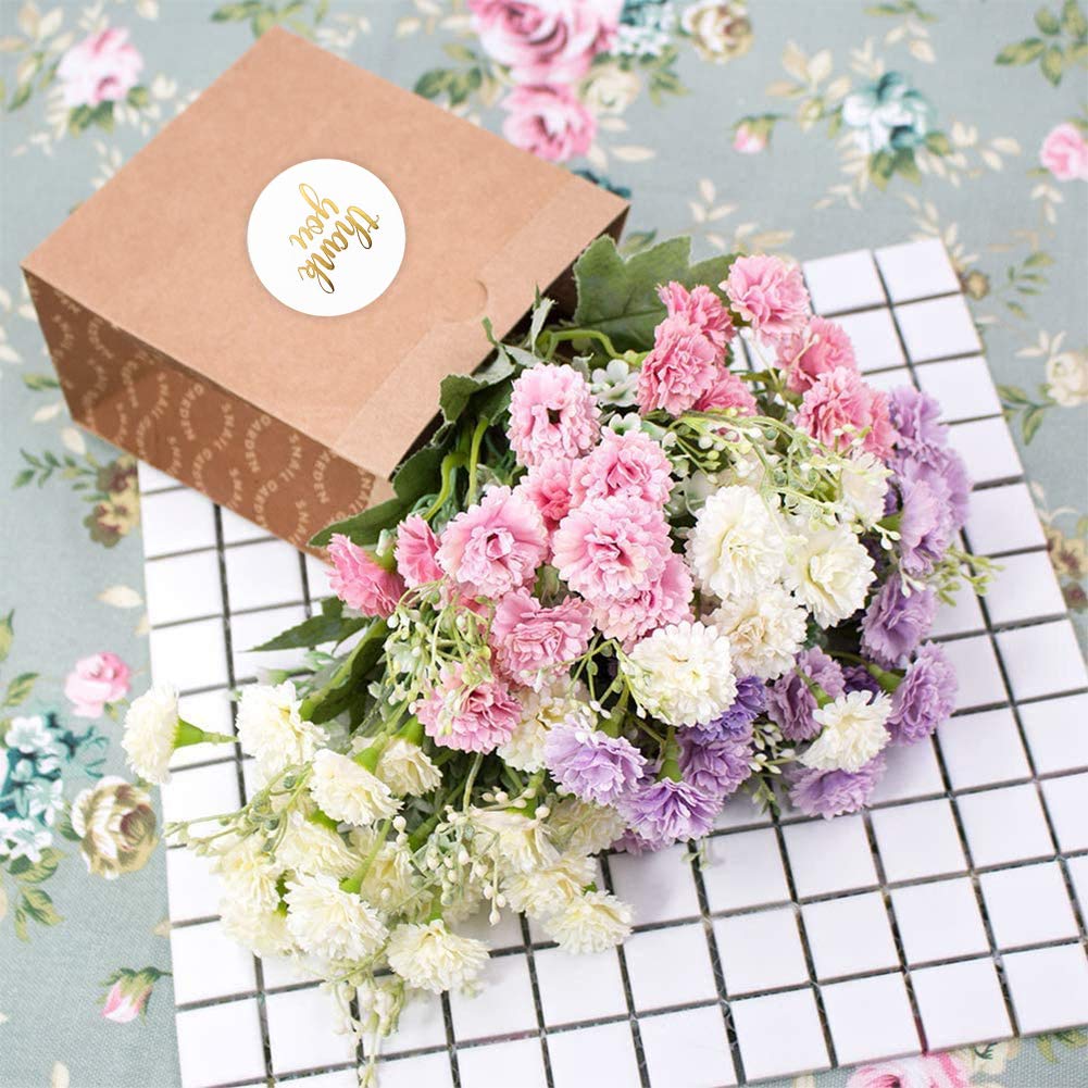 Thank You Label Sticker 1.5" Round, 500 Labels per Roll, Thank You Sticker for Birthday, Wedding, Gift, Bridal Shower Gold (White/Gold) - Image 4