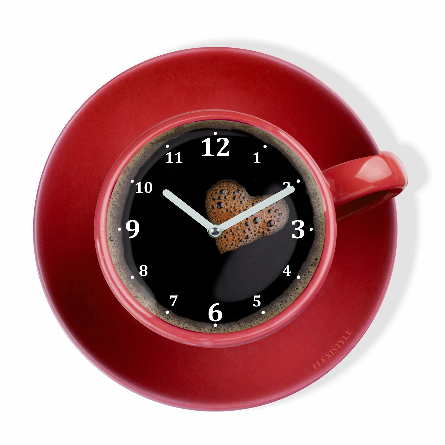 Horloge murale cuisine moderne rouge Perfetta en acrylique Flexistyle