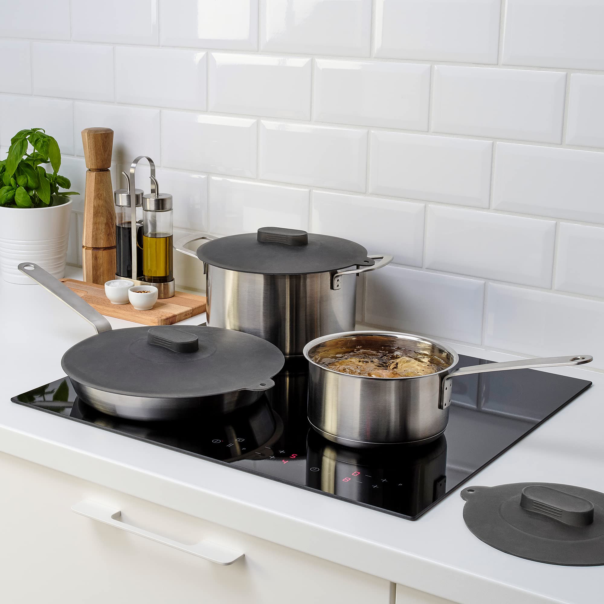 Ikea KLOCKREN - Set di 3 coperchi universali, in silicone