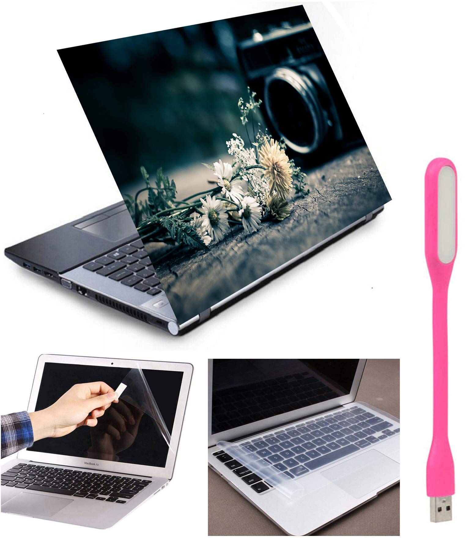 Ramiya 4 in 1 Accessories Combo Kit for 15.6-inch Laptops Decal | Screen Guard | Silicone Keyboard Protector | and USB LED Light All Models (Upto) Size : 15.6"x 10.1" (B08561H8CS) Amazon Price History, Amazon Price Tracker