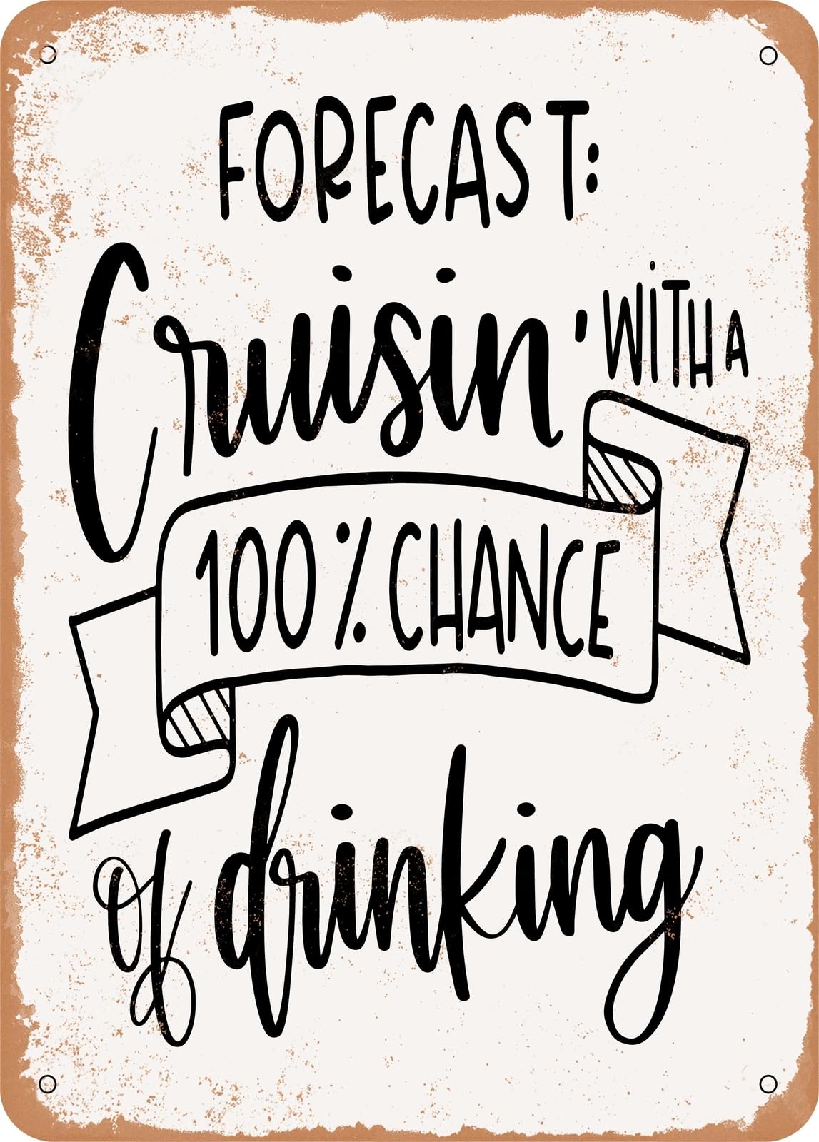 Miaomansenstore Metal Sign - Forecast - Vintage Rusty Look Home Decor