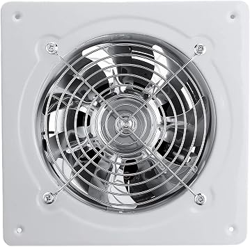Wall Mounted Exhaust Fan, Low Noise Extractor Ventilator Fan, Axial Exhaust Blower Flow Exhaust Attic Ventilation for Home Kitchen Bathroom Garage Warehouse Industrial Restaurant 4 inch White
