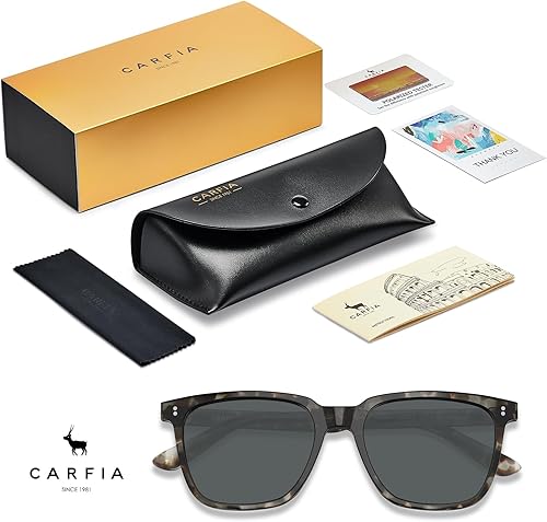 Miniatura 6 de Carfia Chic - Lentes de sol polarizados para mujer, protección UV400, marco de acetato pulido a mano