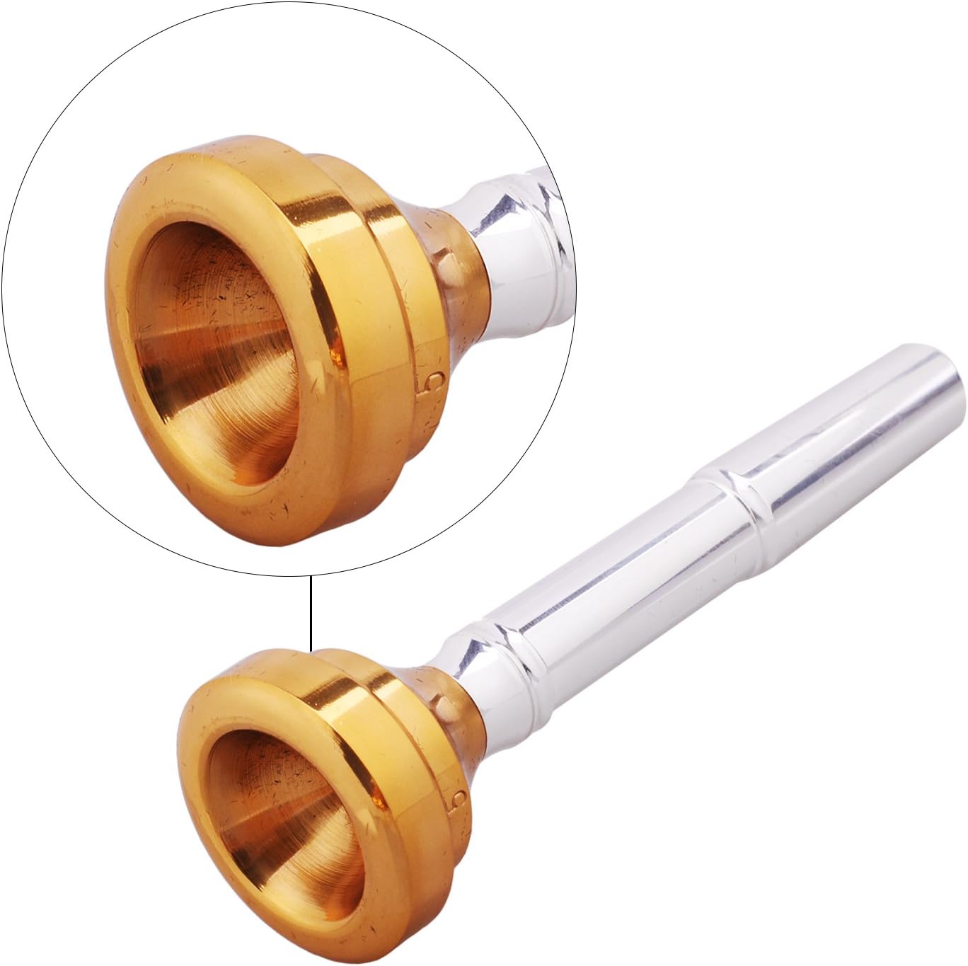 7c 5c 3c 1.5c Trumpet Mouthpiece with 4 Golden Mouthpiece Cups 7c 5c 3c 1.5c
