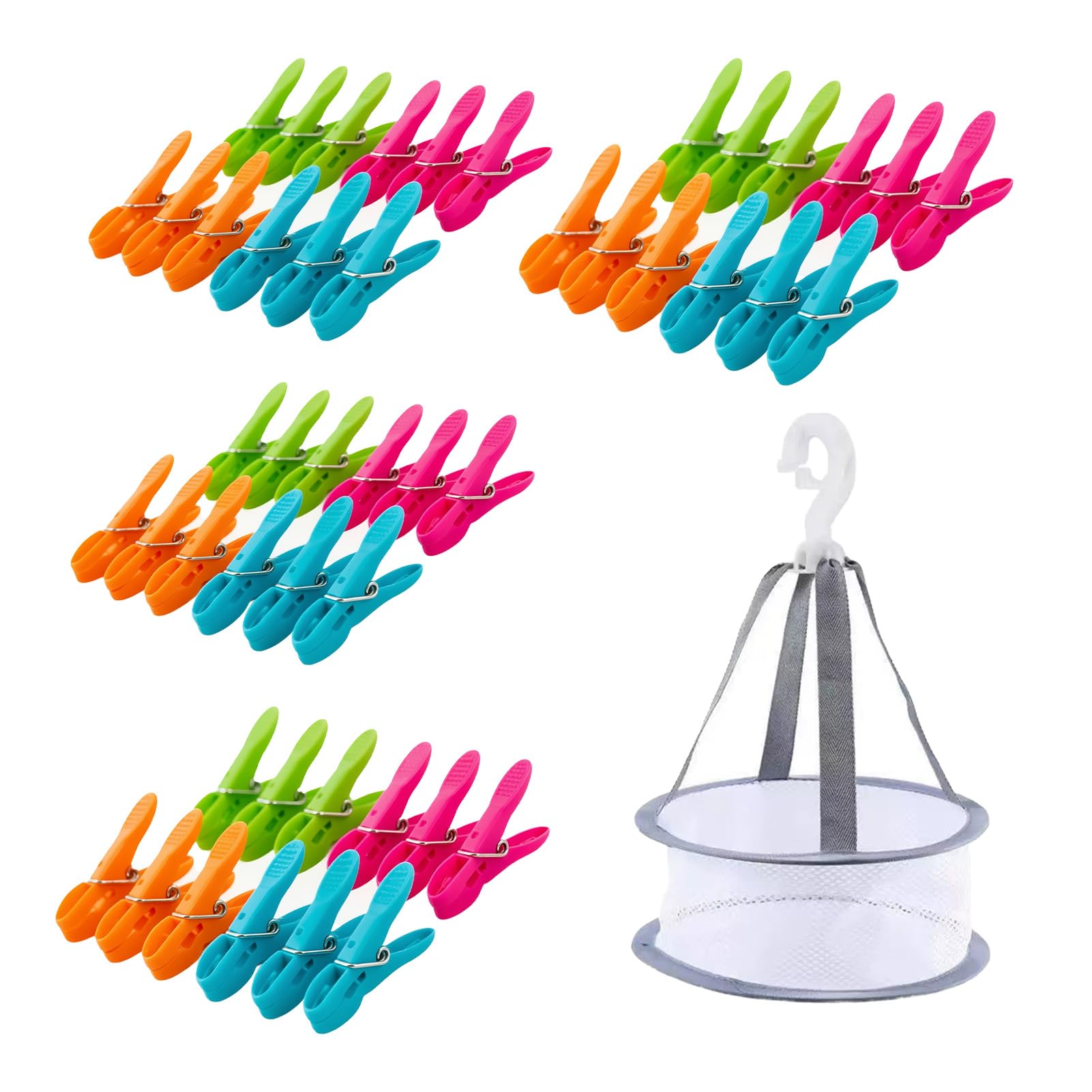 Wemoralix 48 Pack Extra Strong Clothes Pegs for Washing Line, Plastic Laundry Pegs with Bag for Home & Garden