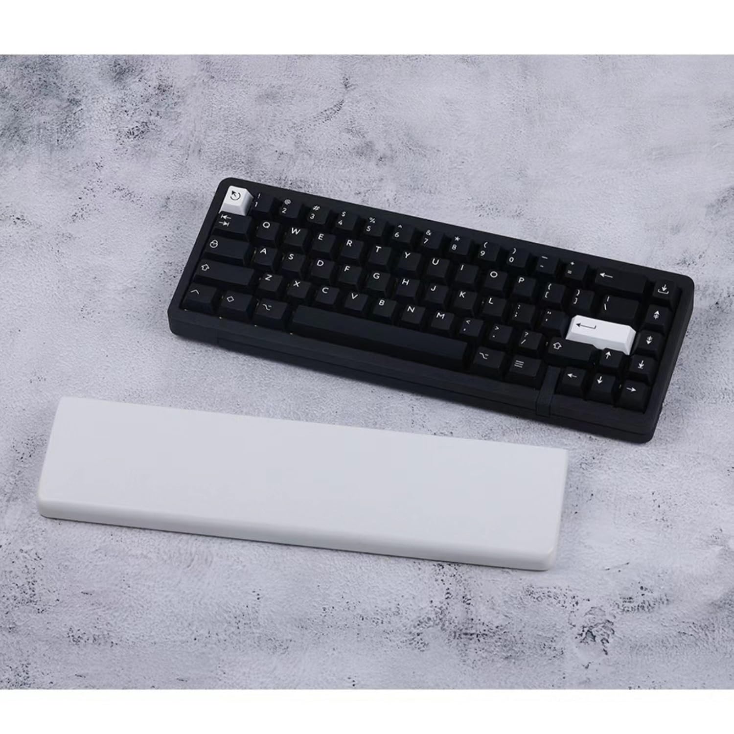 Poggiapolsi Poggiapolsi for Tastiera al Quarzo in Bianco e Nero Comodo poggiapolsi for Ufficio, Laptop, Computer e Giochi, digitazione Confortevole Polsiera(A,30cm)