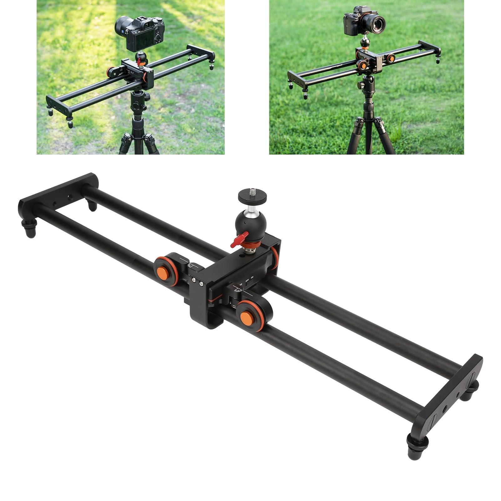 L4X 60 cm Kamera Video Elektrischer Schieber mit Kopf L4X Fernbedienung Kamera Video Autodolly für Aufnahmen Schieber für Kamera mit Kabelsteuerung Ideales Kamerazubehör