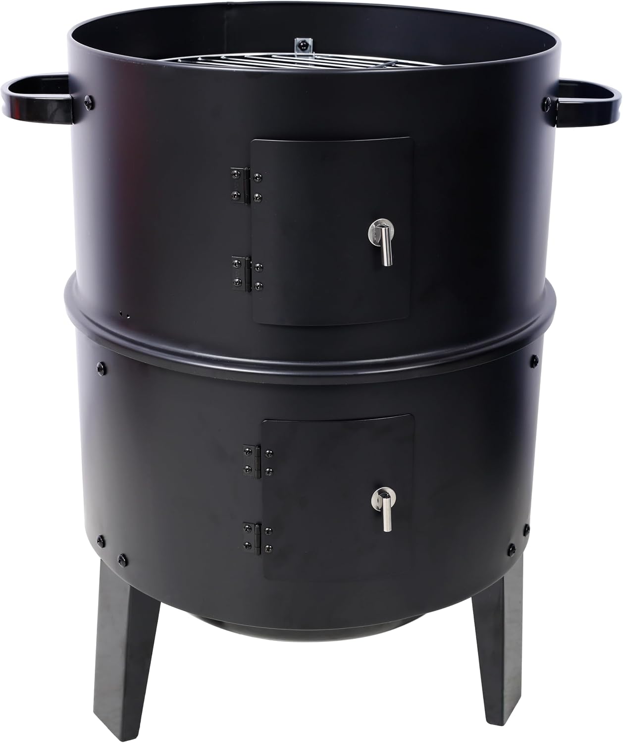 16-Inch Vertical Charcoal Smoker Grill, 3-in-1 BBQ Smoker & Grill with Thermometer, Dual Doors, Adjustable Vents, Portable Outdoor Cooker for Camping & Backyard