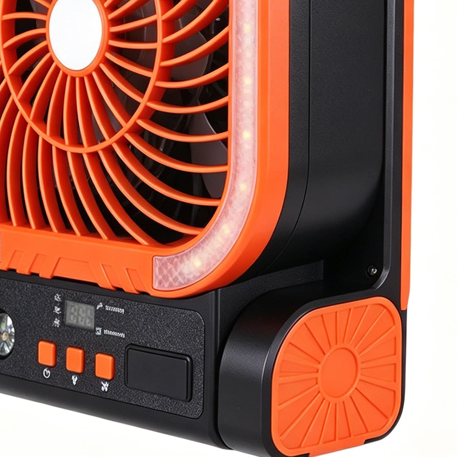 Generico Ventilatori da esterno Pieghevole angolo regolabile con LED | Ventilatore da campeggio a pannello solare per uomo donna tenda pesca crociera vacanze estive casa ufficio interni