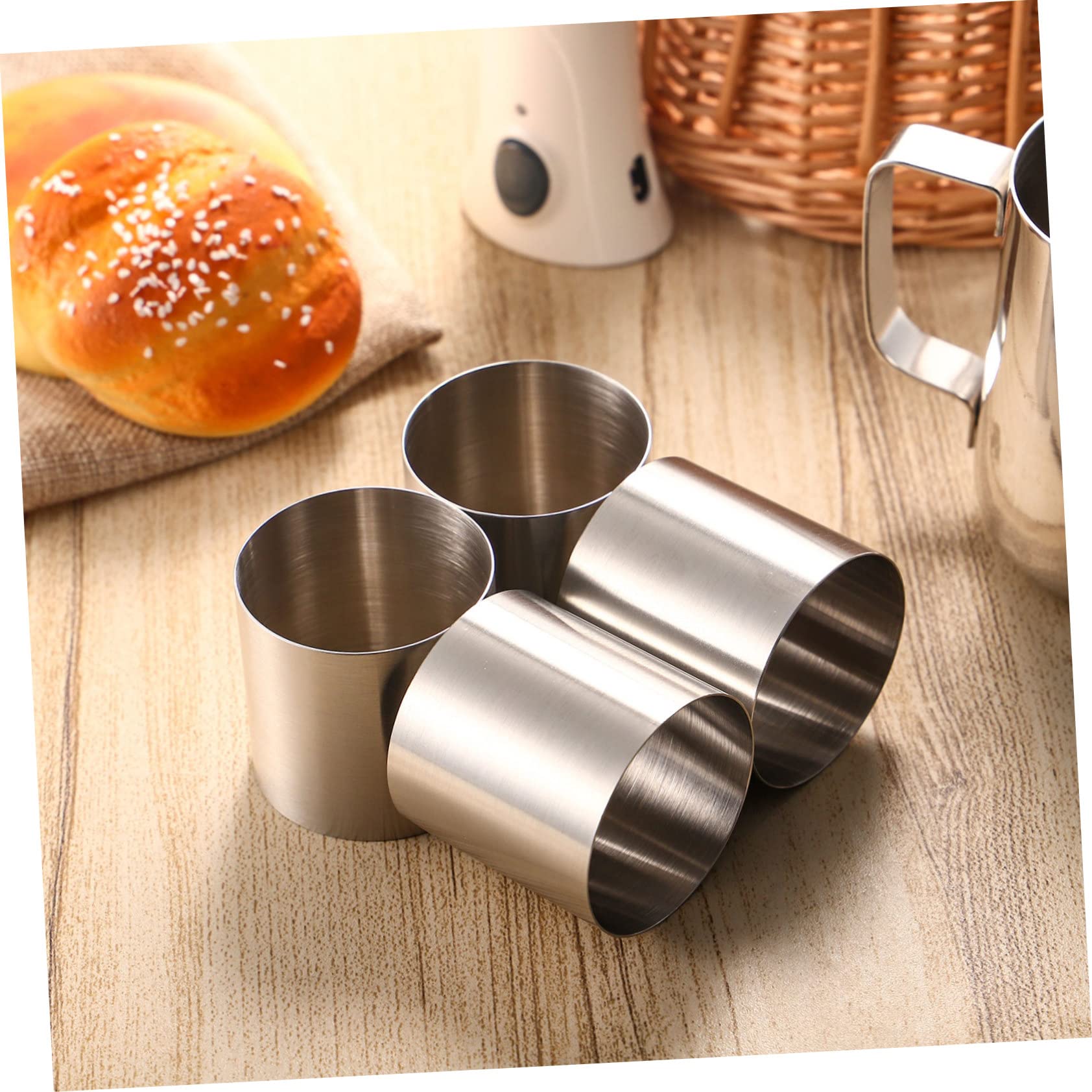 8 Piezas de Moldes Redondos de Acero Inoxidable para Mini Tartas y Pasteles de Mousse, Reutilizables y Fáciles de Desmoldar, Ideales para Hornear Postres