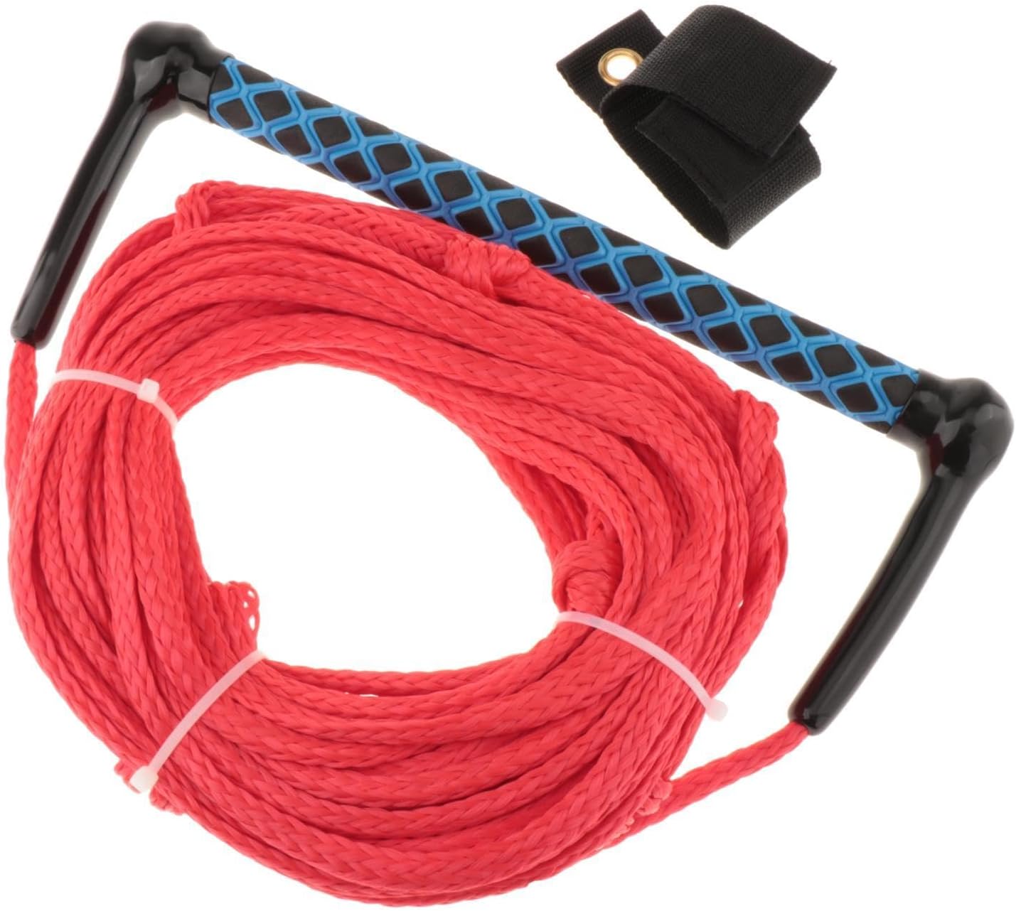 Water Ski Rope 23M with Handle Grip Knee Board Wakeboard Surfing Tow Rope for Wakeboarding, Red Rope