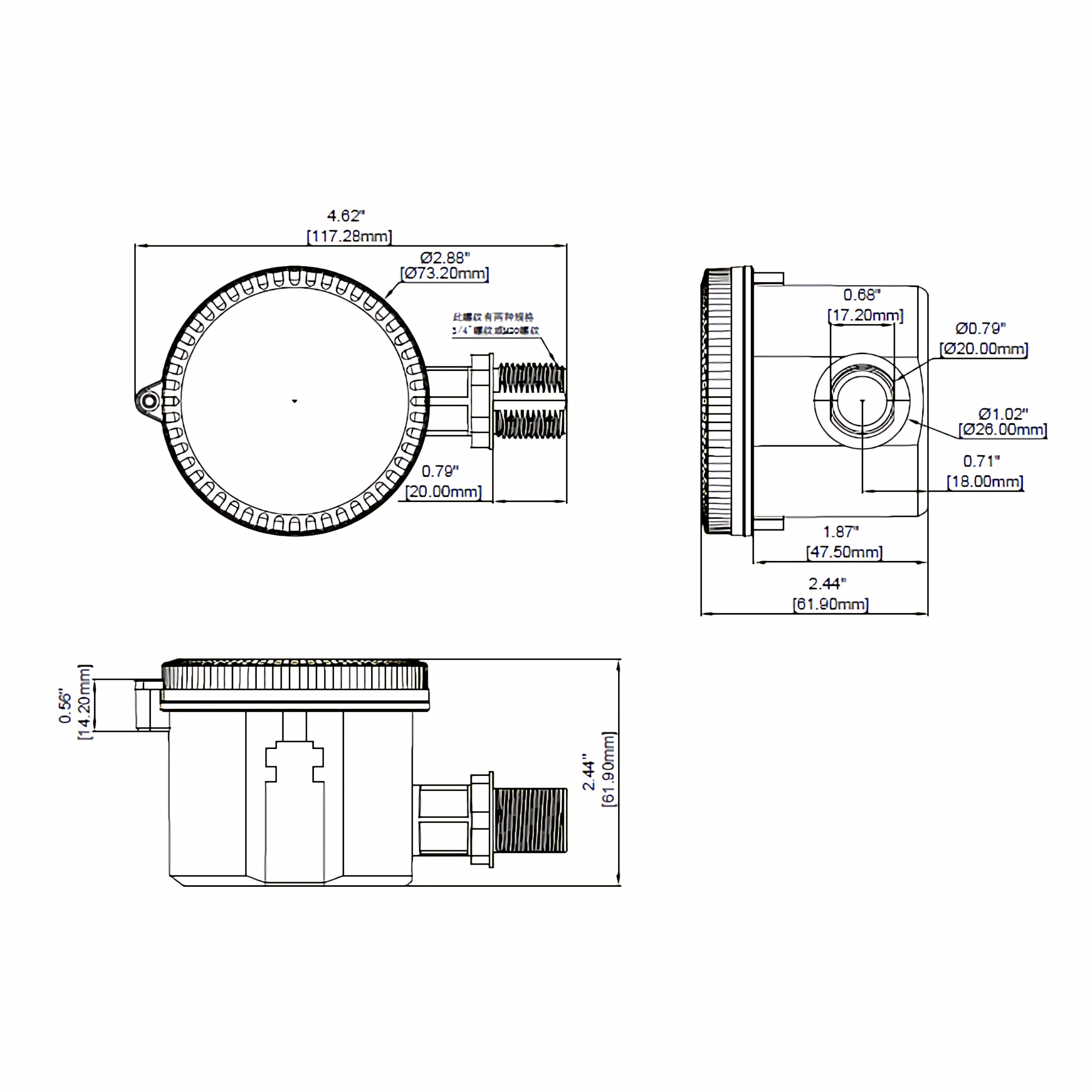 MC054VRC2B Merrytek Mikrowellen Bewegungssensor 5.8GHz Dimmbar IP65 Bewegungsmelder 120-277V Deckenmontage LED-Schalter 1-10V Industrie Lagerhallen Fernbedienbar