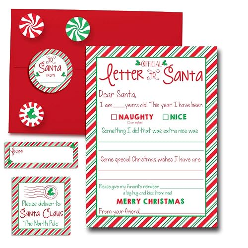 Letter to Santa Kit Single Premium 5x7 Fill-In Card with