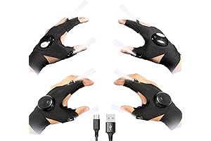Rechargeable LED Flashlight Gloves for Men and Women Outdoor Activities