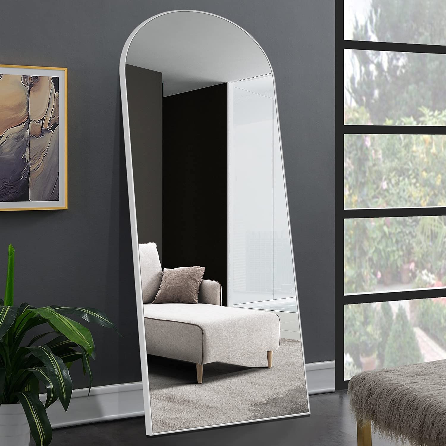 Buy Poshions Full Length Floor Mirror 65”x22”Arch & Rectangle Shape