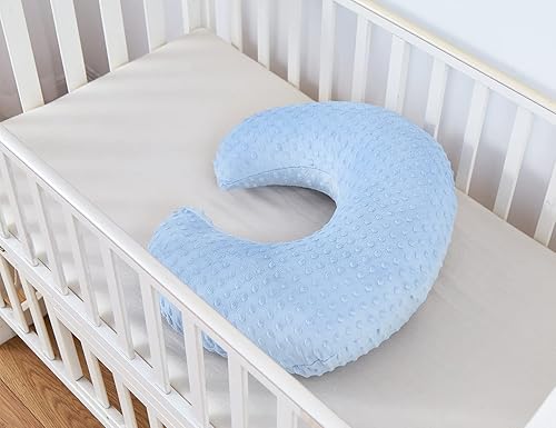 Miniatura 6 de Funda de almohada de lactancia, fundas de almohada de lactancia materna Funda de felpa con lunares (azul cielo)