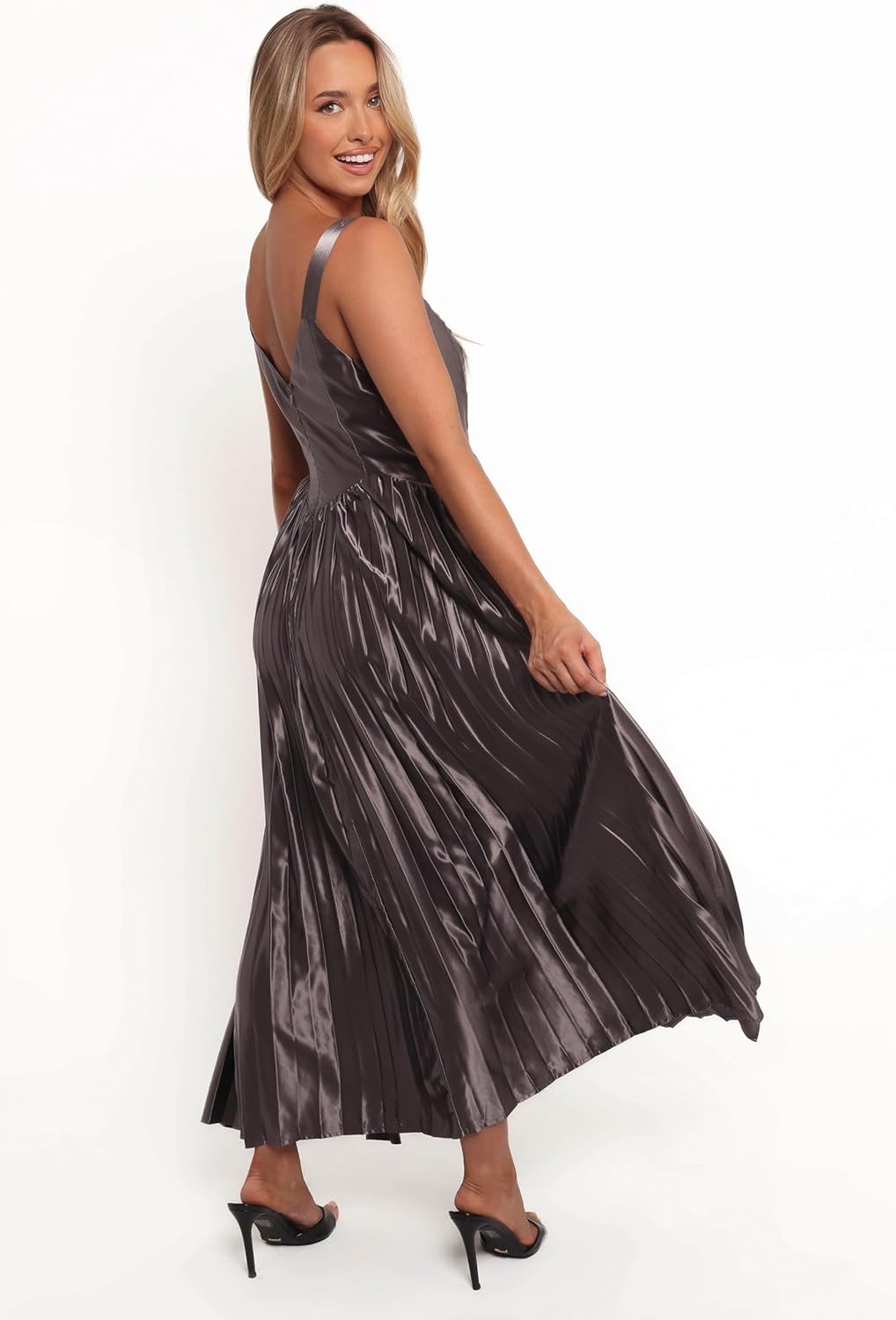 Petal & Pup Womens Camala Maxi Dress - Grey Silver - Image 3