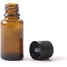 15ml Amber Glass Boston Round Bottle With Black Tamper Evident Cap & Dropper 10