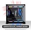 حافظة كمبيوتر للألعاب Lian Li O11 Vision Compact ATX Mid-Tower - حافظة كمبيوتر سوداء من الألومنيوم والزجاج المقسى
