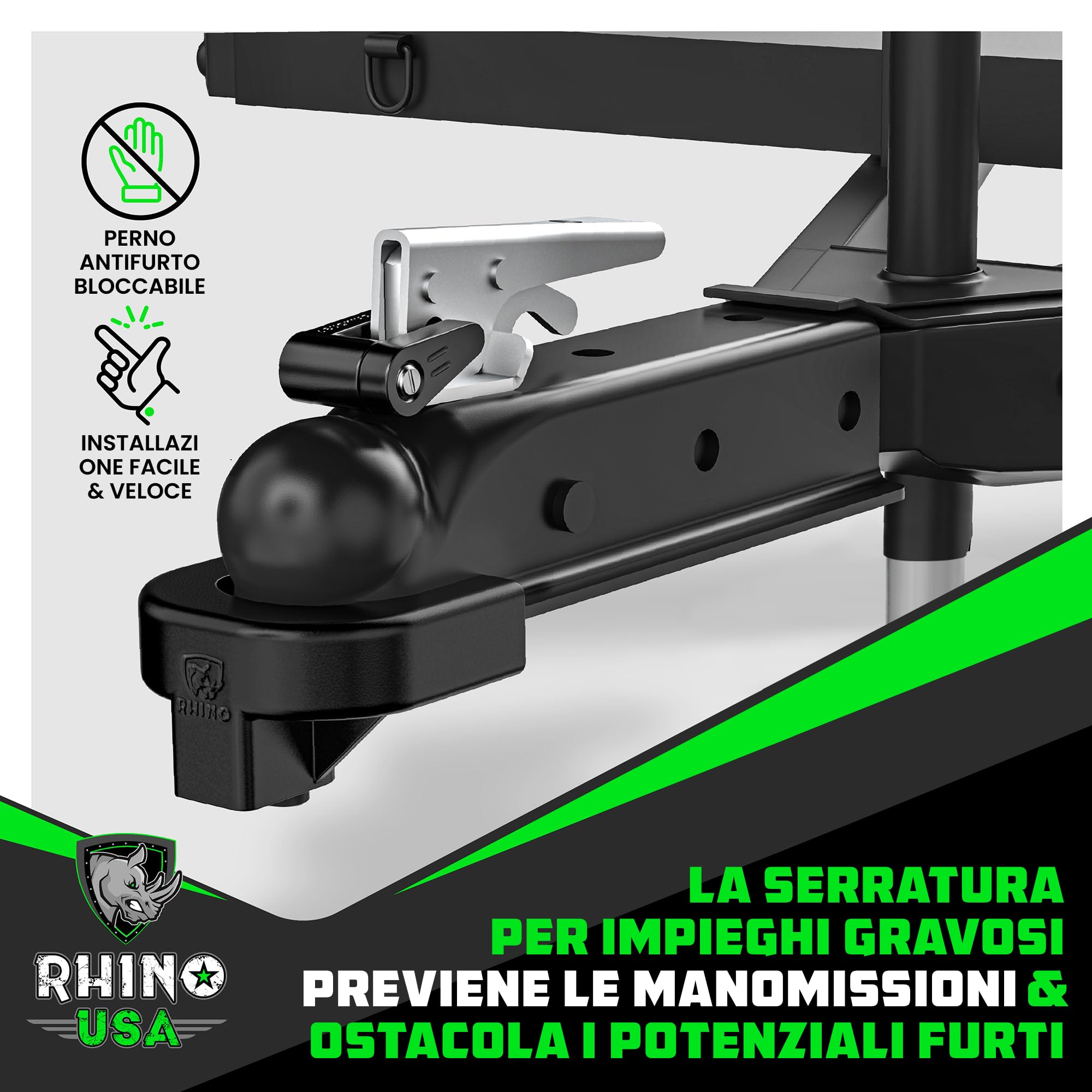 Gancio di accoppiamento per rimorchio in acciaio pressato da 50 mm per rimorchi non sgusciati fino a 750 kg Supporto per accoppiatore di traino per gancio di traino  34