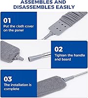 Vista 4 de 6pcs Dusters Replacement Cloth Retractable Gap Dust Cleaner Cloths, Reusable Microfiber Cloth Cover Washable, Under Furniture Duster Refill for Home