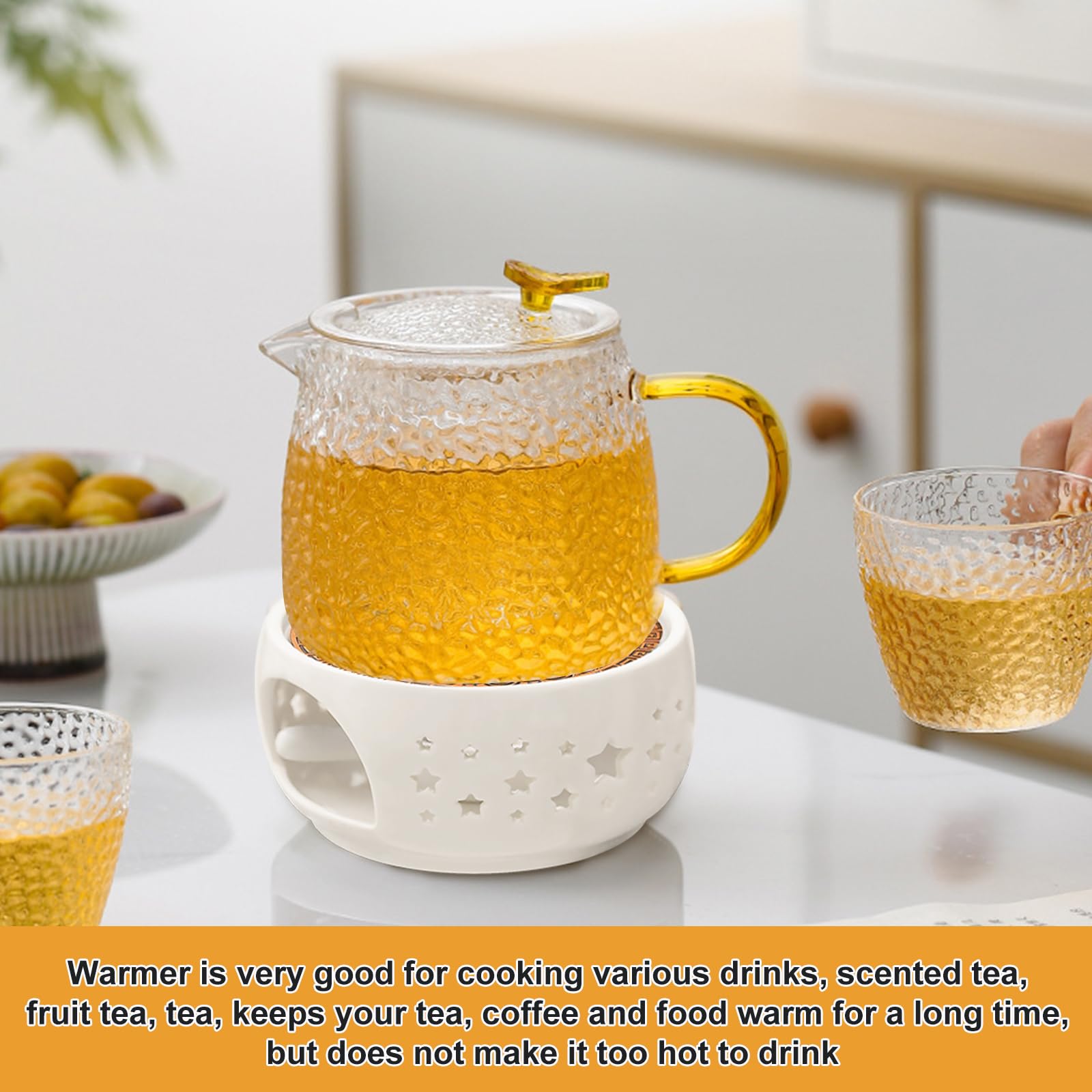 PORFOYO Réchaud Pour Théière, Chauffe-Thé En Céramique Avec