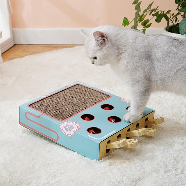 Foto 3 de 8 de WOTEG Juguete para gatos, juguete para gatos Whack-a-Mole con tabla para rascar