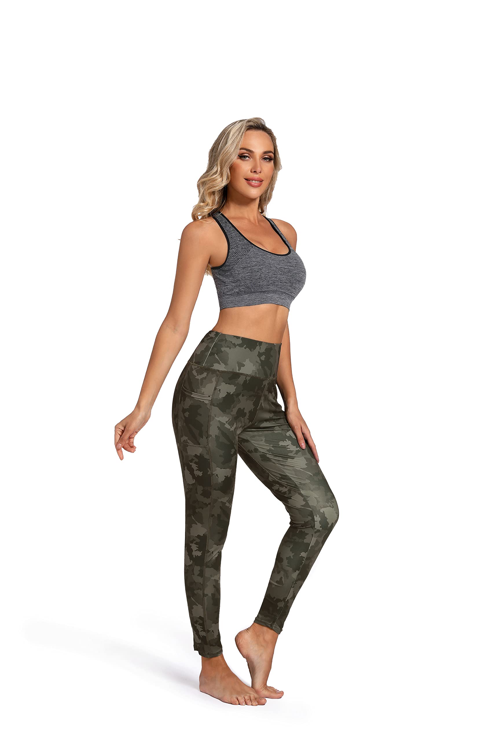 Yoga Pants Fitness Gym Leggings Camo Small Green Camouflage for sale