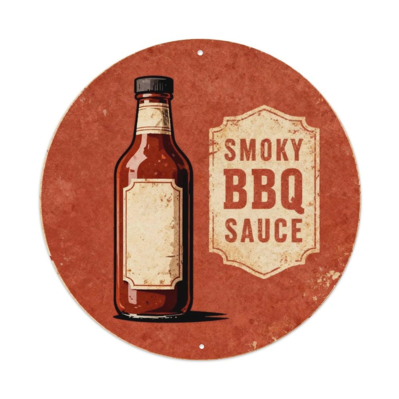 Smoky Bbq Sauce Metal Tin Sign Plaque