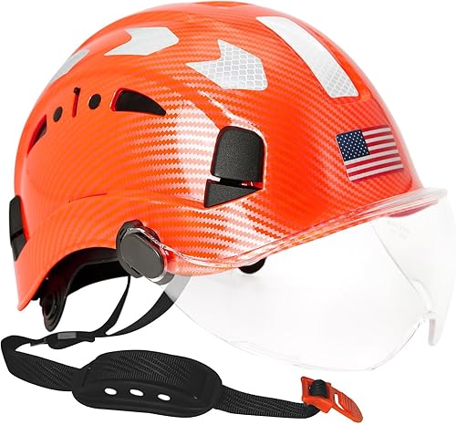 Cascos cascos con patrón de fibra de carbono  Construcción aprobado por la OSHA, ANSI Z89.1 Tipo 1 Clase C Casco de seguridad ajustable ventilado