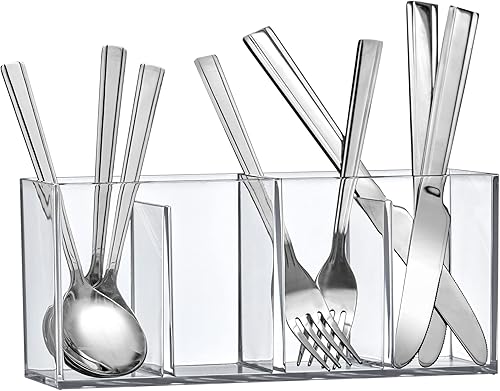 Miniatura 8 de Amazing Abby - Glamour - Paquete de 2 organizadores de maquillaje acrílicos de 4 compartimentos, soporte para brochas de maquillaje de plástico