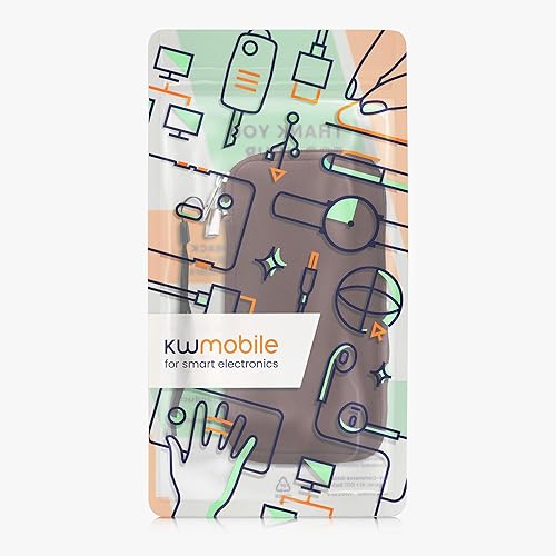 Miniatura 7 de kwmobile Funda de neopreno para teléfono, tamaño XL, 6.76.8 pulgadas, bolsa móvil universal con cremallera, correa para la muñeca, violeta burdeos