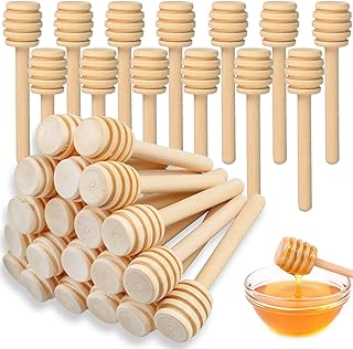 ﻿25pcs Honey Sticks Dipper, 3inch Wooden Honey Dipper, Mini Honeys Stirrer Stick for Wedding Party Dispense Drizzle Honeys Favors Gift ﻿