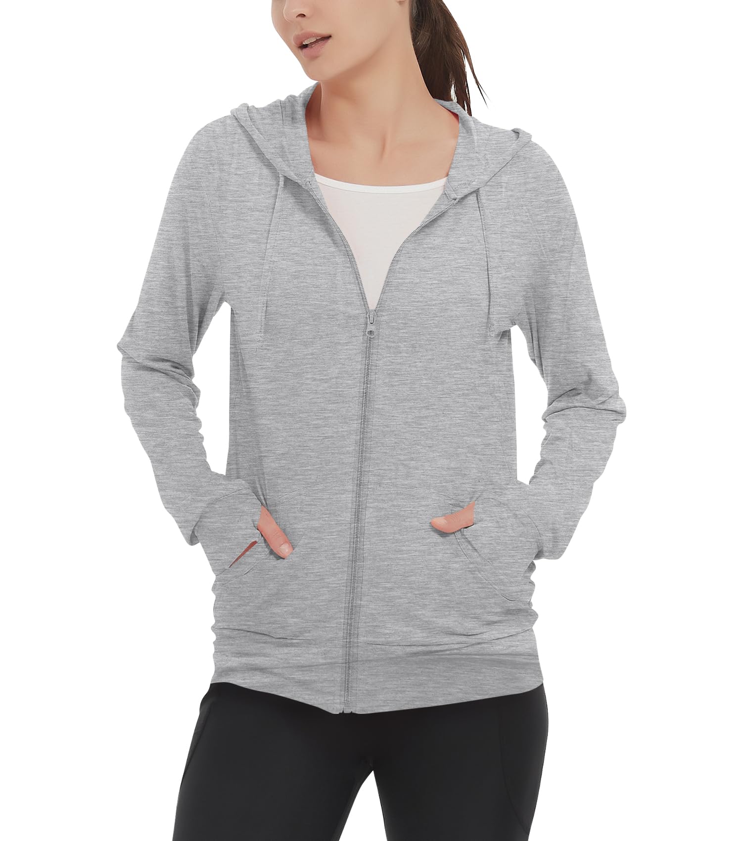 LETAOTAO Womens' Lightweight Zip Up Hoodies Stretch Thin Summer Jackets For Women