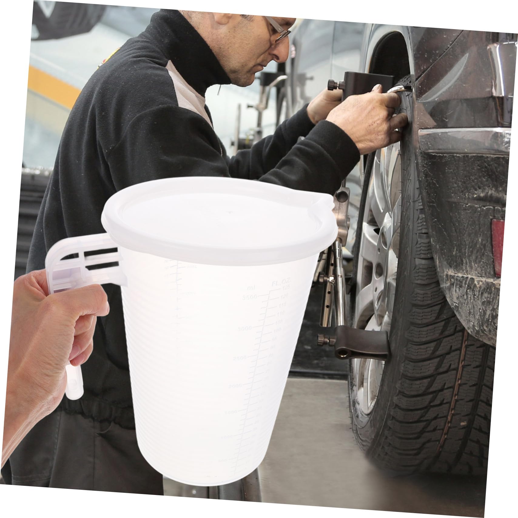 Misurino Plastica 3500ml per Olio Motore e Cucina Scala Precisa per Uso Professionale e Domestico