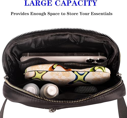 Miniatura 6 de Mini bolsa de cinturón para mujeres y hombres, riñonera impermeable para mujer, bolsa cruzada con correa ajustable para correr, entrenamiento,