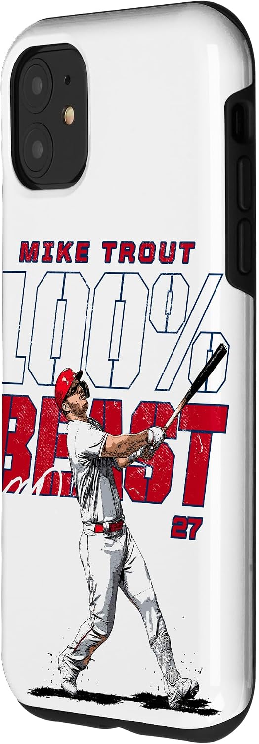 iPhone 11 100 Percent Beast Mike Trout Los Angeles MLBPA Case