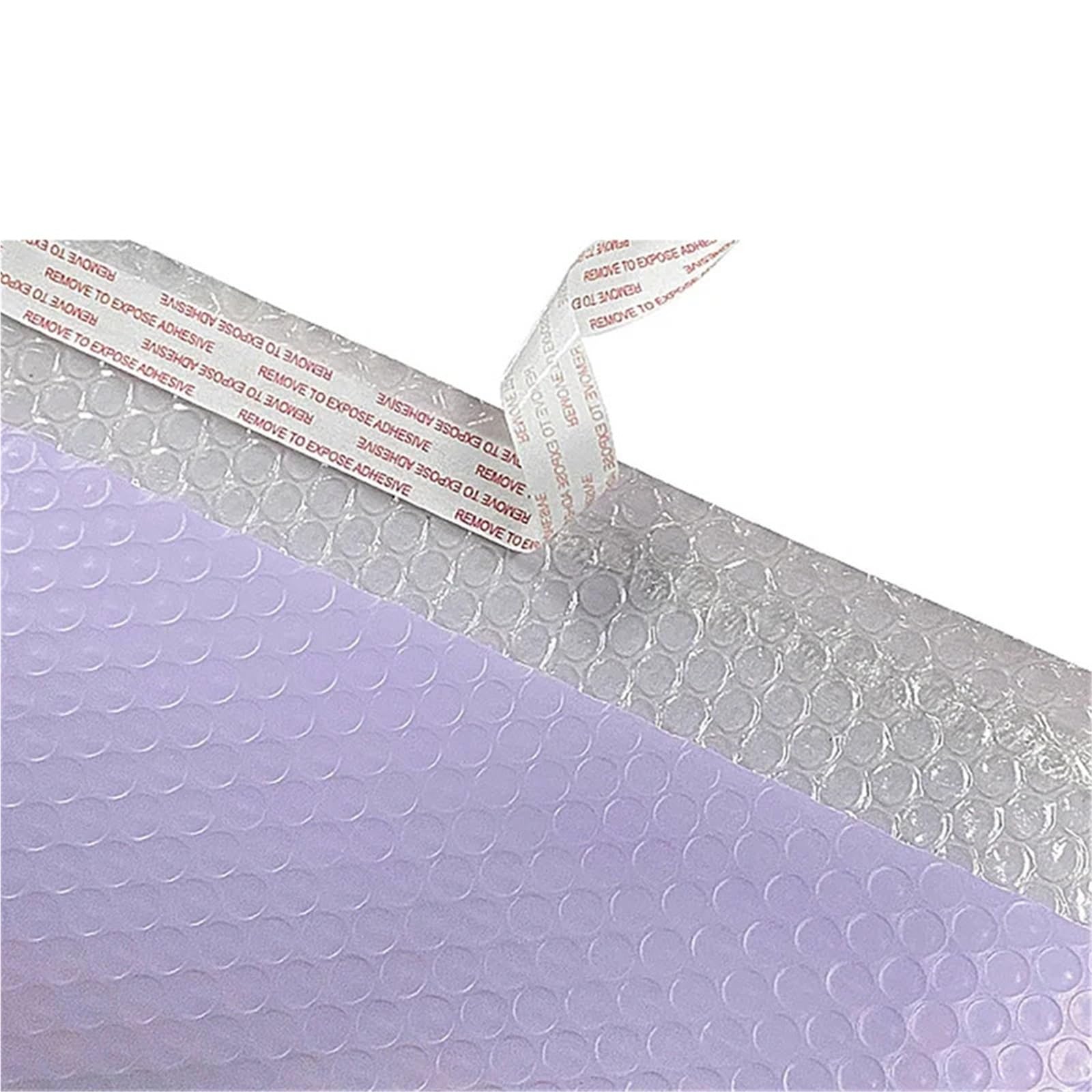 Luftpolsterumschläge 50 Stück lila Luftpolstertaschen, gepolsterte Versandumschläge, Mailer for die Verpackung, selbstverschließende Versandtaschen mit Luftpolsterpolsterung(13 * 15cm)
