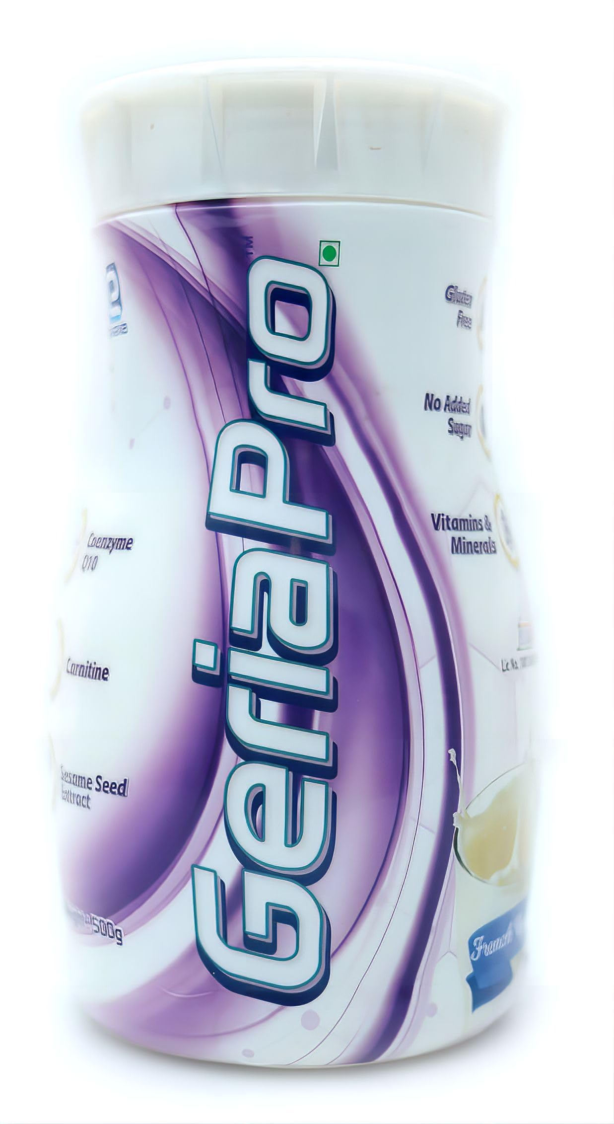 Evexia Geria Pro Gluten Free Veg Whey Protein Supplement Drink Powder for Seniors & Elders with Vitamins & Minerals and No Added Sugar Vanilla Flavor 500 g (15 Serves)