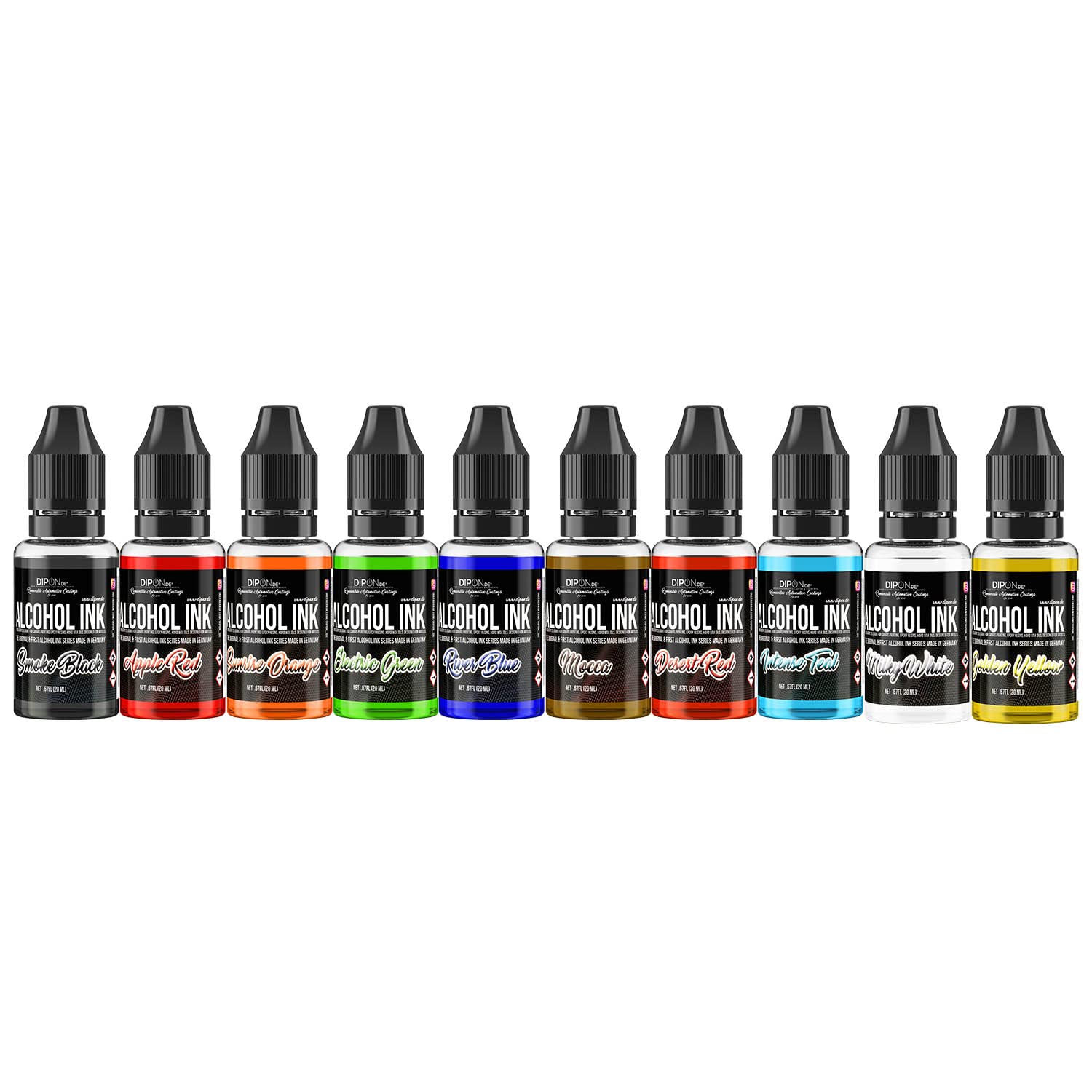Premium zestaw atramentów alkoholowych, 10 x 20 ml, do żywicy epoksydowej, farby, żywicy, Petri Art, barwnik, półprzezroczysty, epoksydowy