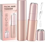 Facial Hair Remover for Women, Painless Electric Face Shaver with 2 Replacement Heads, Rechargeable & Portable Face Razor, Removes Peach Fuzz on Upper Lip, Chin & Face, Smooth Skin Gift for Women