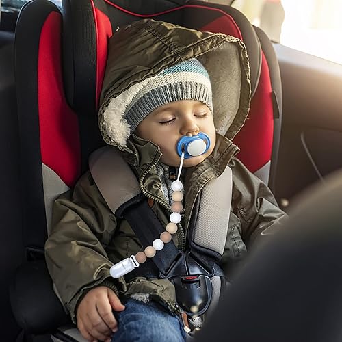 Miniatura 2 de Clip para chupete para bebés, niños y niñas, paquete de 2 (beige)