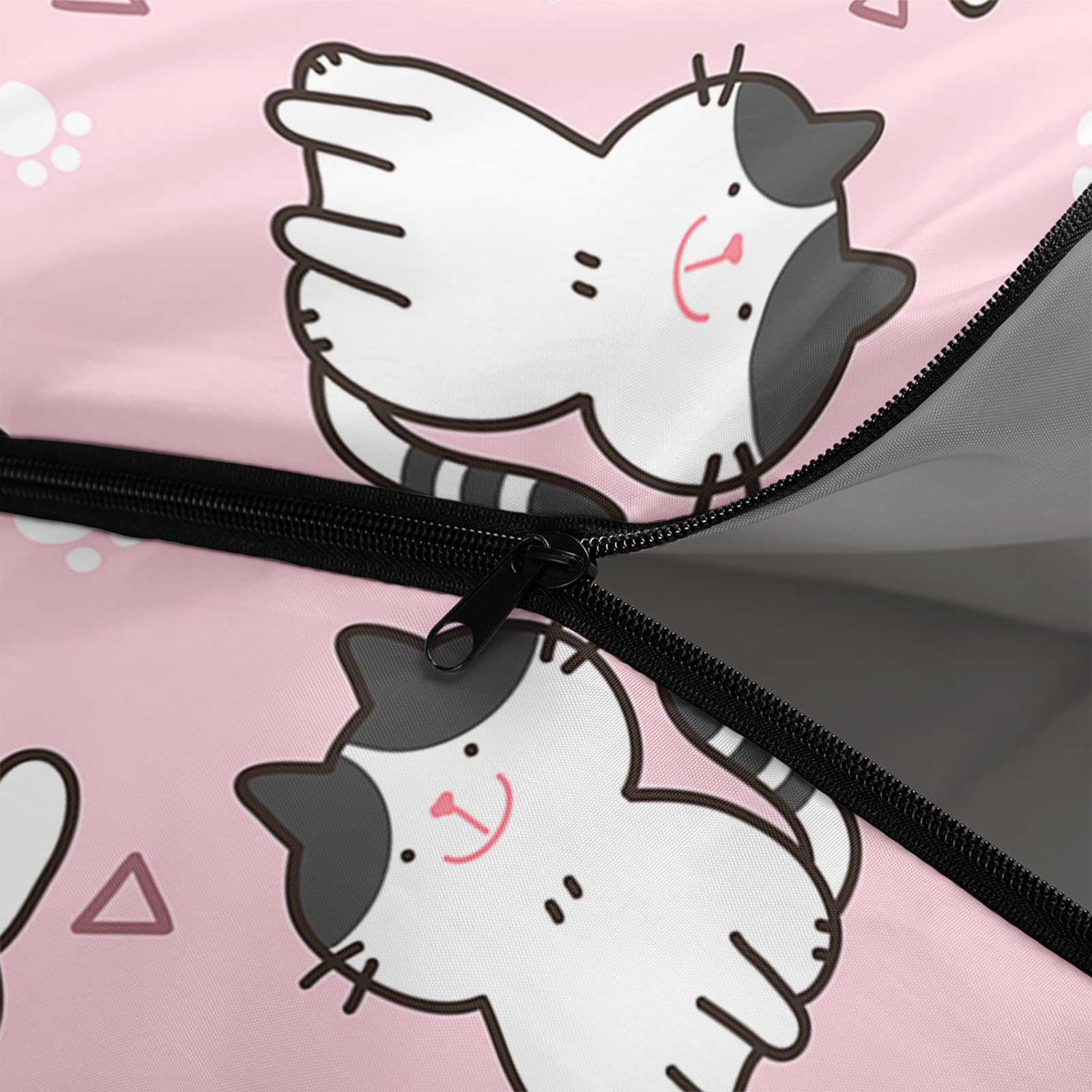 Sac De Couchage Enfant Imprimé Chats - Taille 80x230 Cm, Température 5°C à 25°C - Léger, Imperméable, Avec Sac De Compression