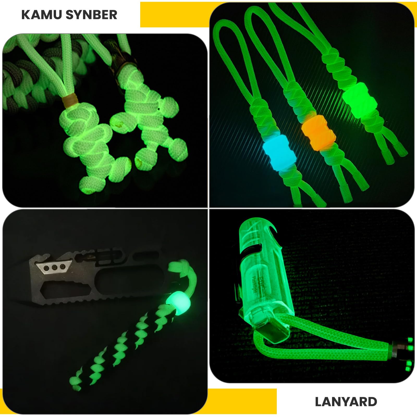 Fluorescente Paracorde 550 4mm 30m 9 Brins Lumineuse Paracorde Corde pour Camping, Tente, Pêche, Artisanat, Bricolage | Supporte 250kg | Blanc
