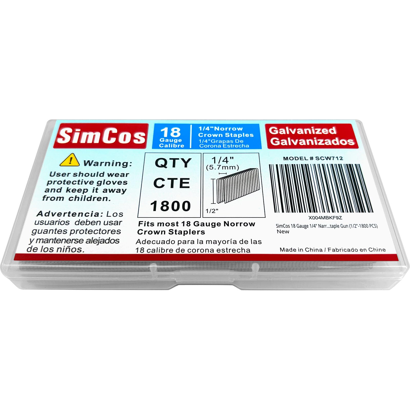 18 Gauge Staples - 1200 Pack, Assorted Sizes -15 18 Gauge Staples - 1200 Pack, Assorted Sizes -15