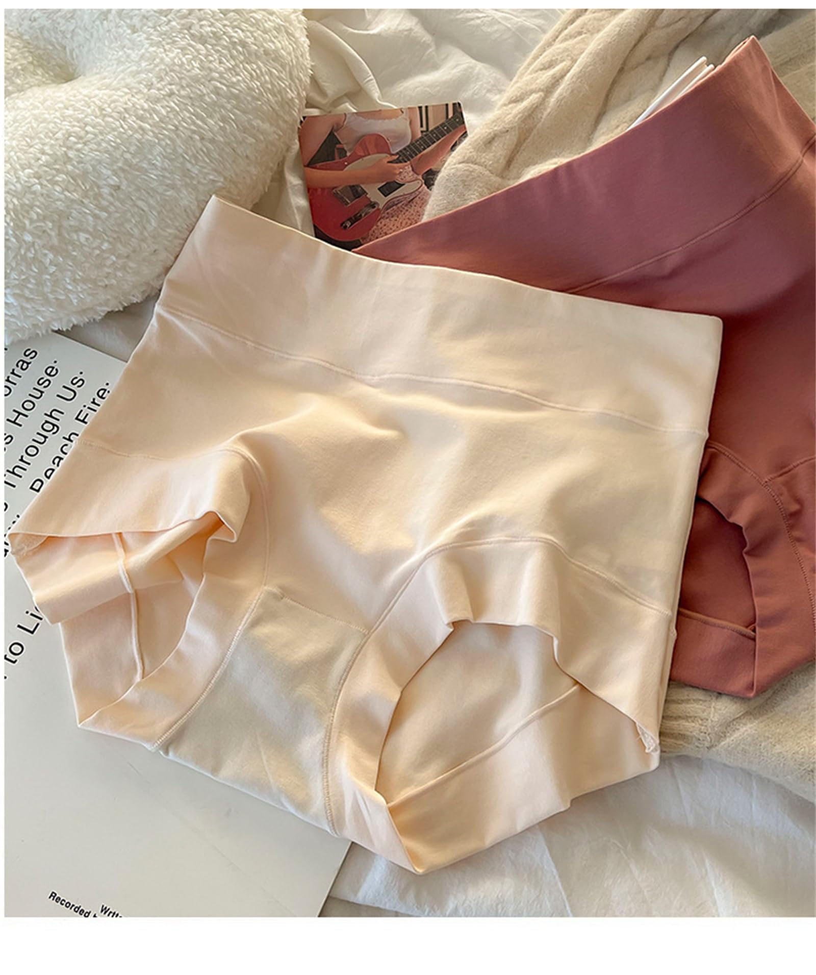 Culotte Hipster Donna Biancheria Intima A Vita Alta da Donna in Cotone A Fiocco Lungo 3 Confezioni