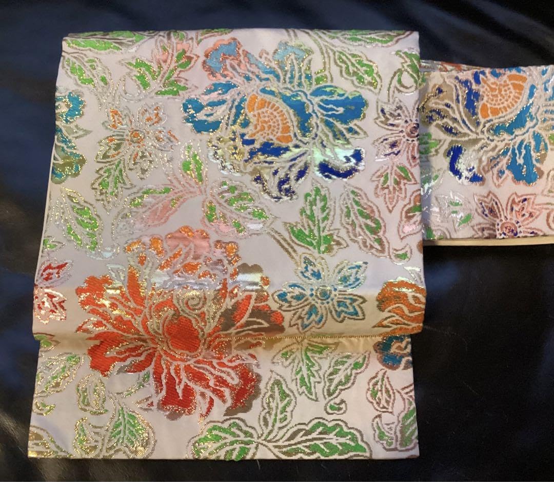 Amazon.co.jp: 龍村美術織物 たつむら 印金牡丹 九寸名古屋帯 金糸  